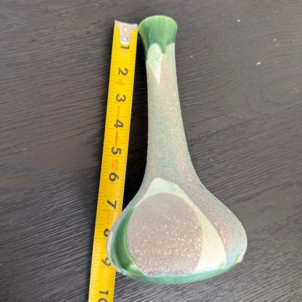 Vintage Haeger Pottery Green Drip Glaze Bud Vase USA Signed‎ Mid Century Modern